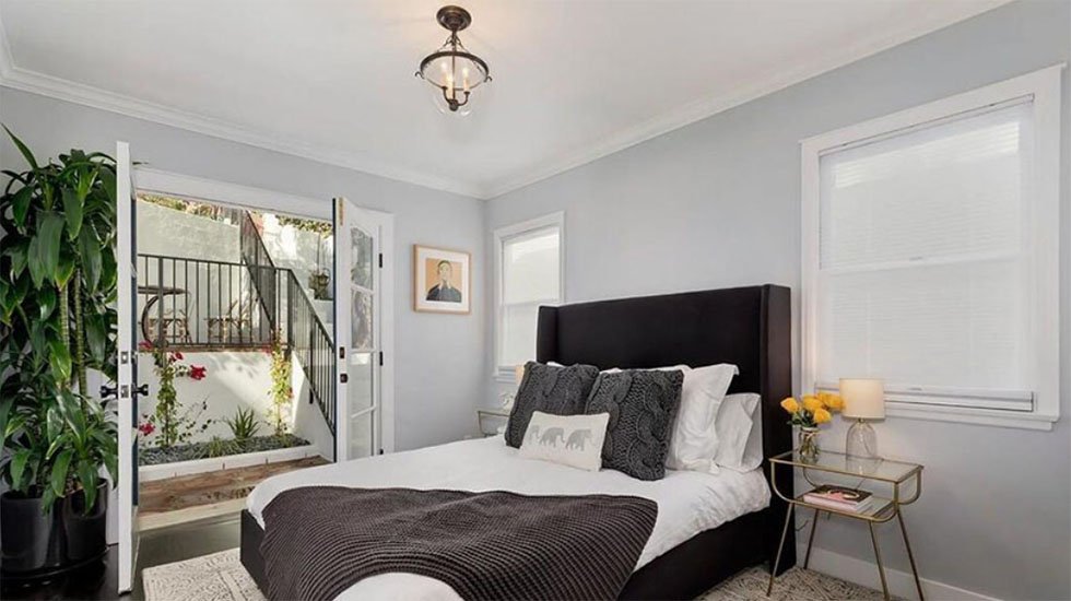 Dormitorio del bungalow de Margot Robbie Dormitorio del bungalow de Margot Robbie
