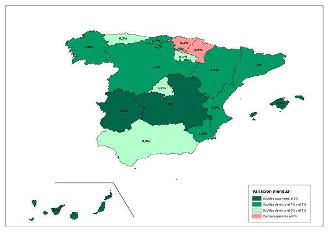 Suben los precios: ¿es el inicio de la recuperación? - Fotocasa Life Mapas variaciones abril 2015