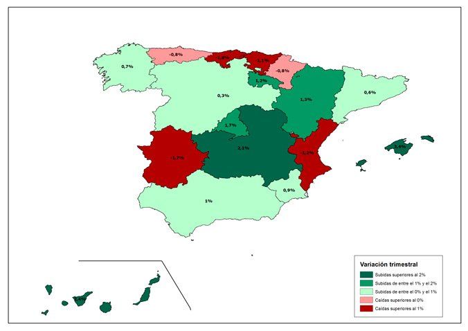 Suben los precios: ¿es el inicio de la recuperación? - Fotocasa Life Mapas variaciones abril 2015