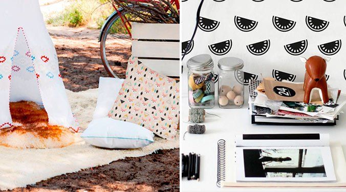 cuarto niños cojines