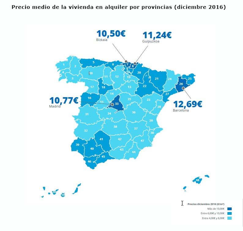 El precio del alquiler por provincias - Fotocasa Life Precio-medio-alquiler-provincias