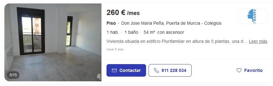 Un piso de alquiler en Puerta de Murcia Un piso de alquiler en Puerta de Murcia