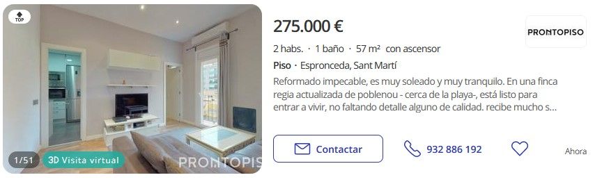 piso en Barcelona muy soleado