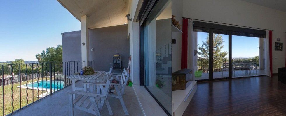 Un balcón con vistas al jardín en Torrent