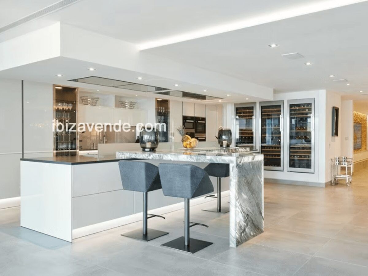 cocina con barra americana