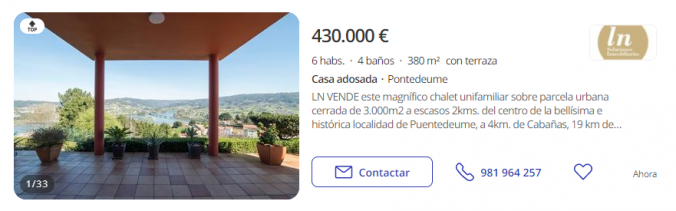 Chalet con jardín en Pontedeume Casas con jardín