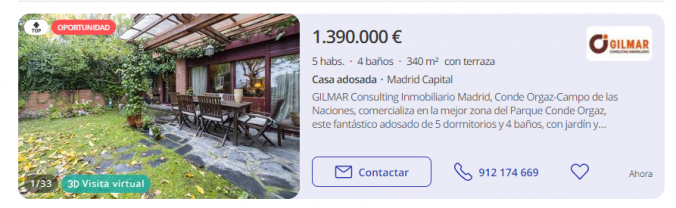 Casa con jardín en Madrid Capital Casas con jardín