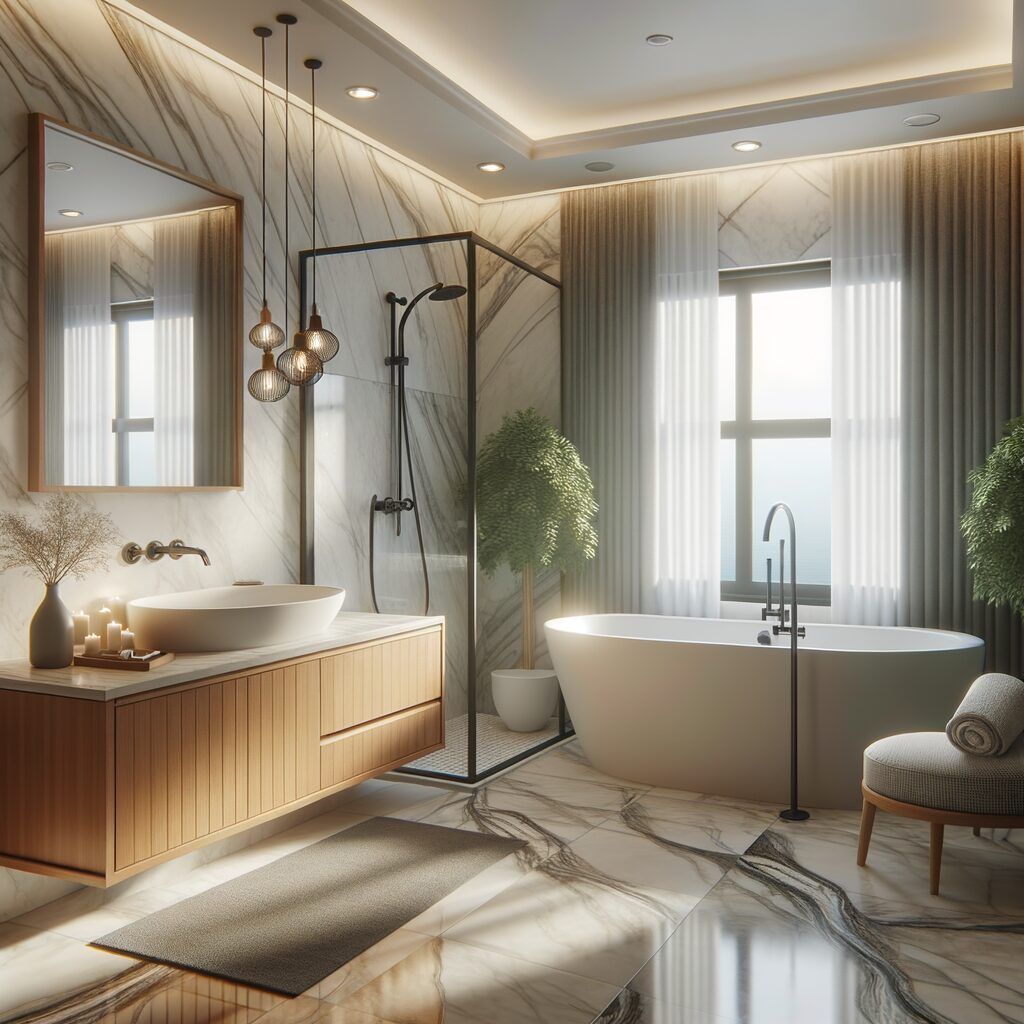 Baño elegante estilo hollywood