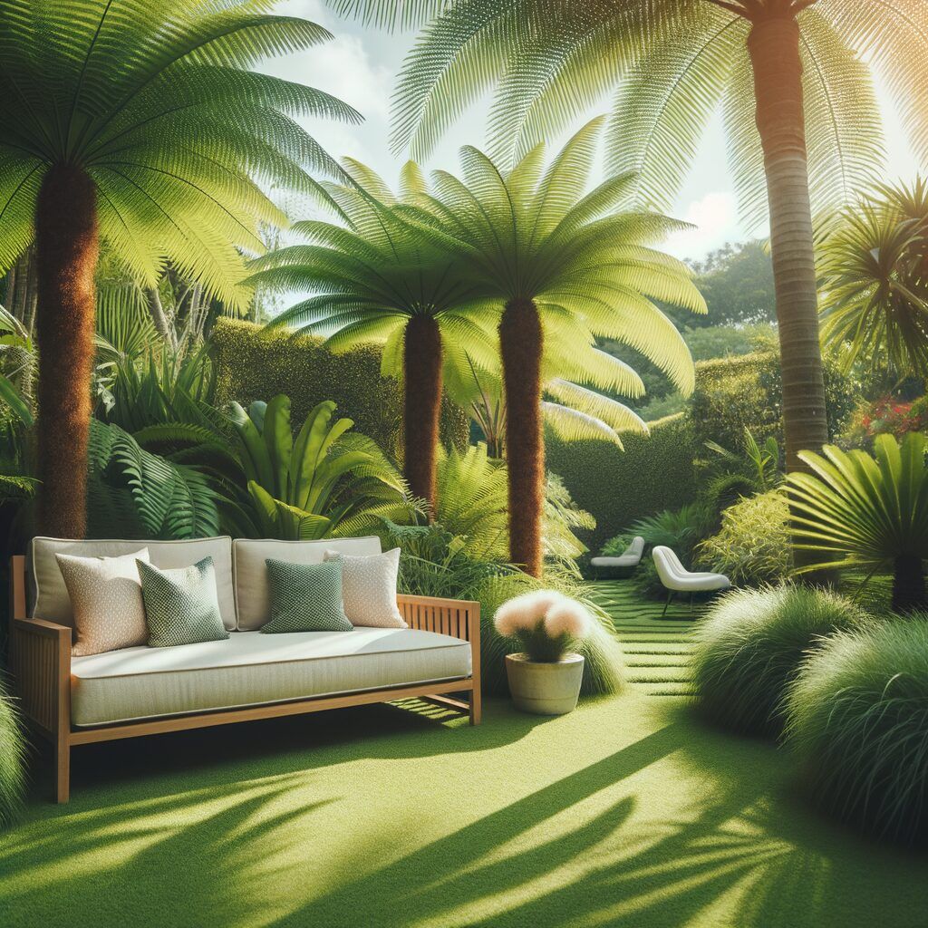 palmeras en el jardín