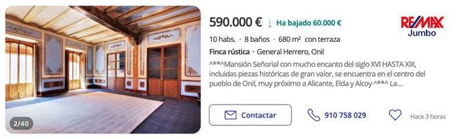 Castillo en venta en Alicante