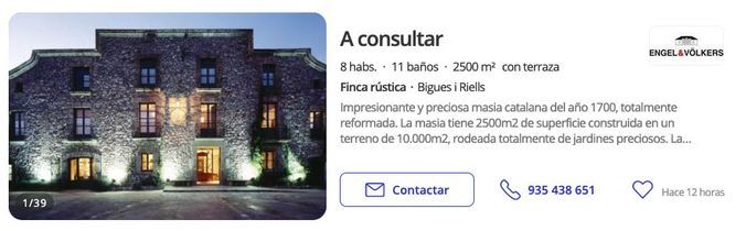 Castillo en venta en Bigues i Riells
