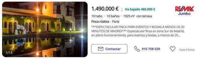 Castillo en venta en Madrid