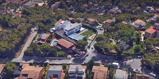 Vista aérea de la casa de Leo Messi