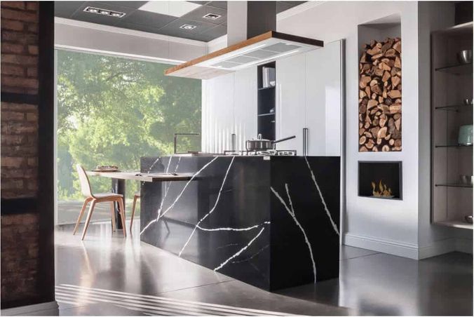 Cocina con isla muebles ocultos Cocina con isla