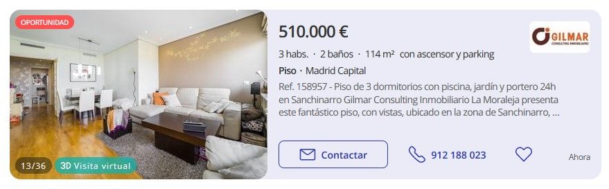 piso con 3 estancias