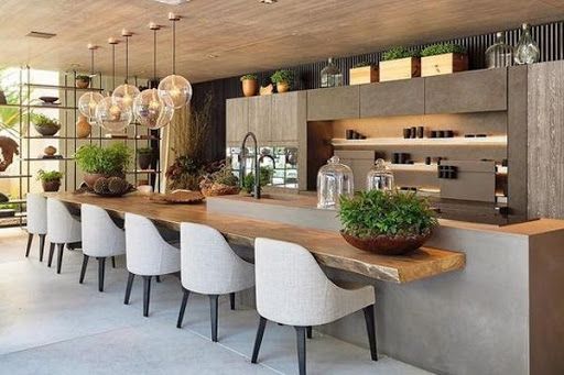 Cocina de madera moderna