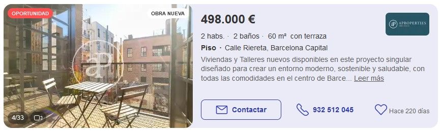 piso con terraza en Barcelona