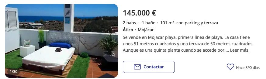 ático podrás disfrutar de las vistas del mar en Mojácar