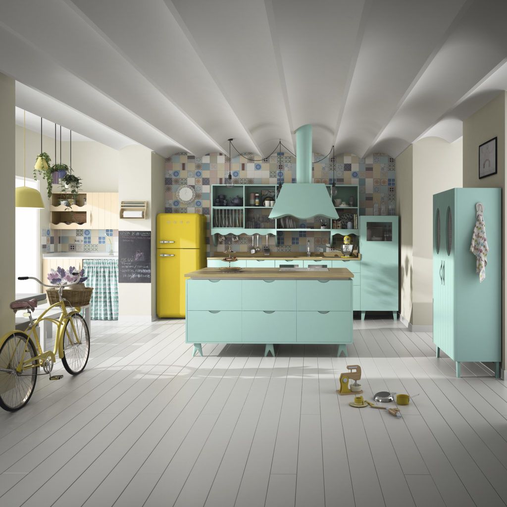 cocina abierta vintage