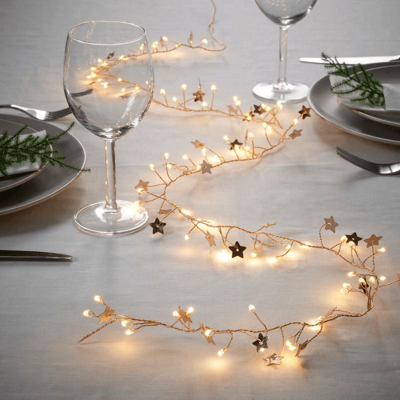 guirnalda luces centro mesa navidad