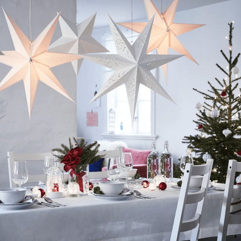 decoracion luces mesa navidad