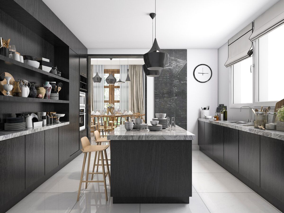 reformar cocina en negro