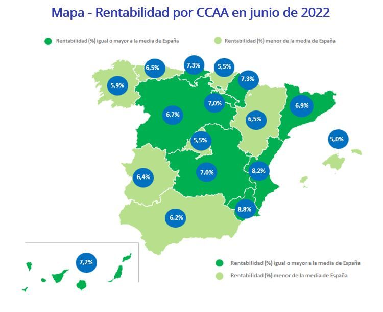 mapa españa rentabilidad vivienda