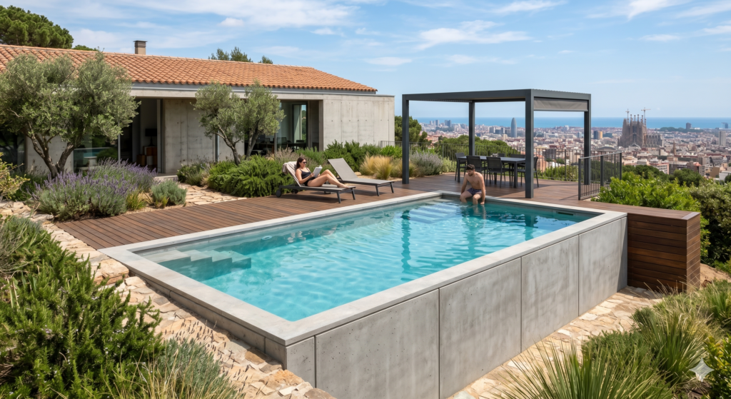 Piscina prefabricada de hormigón- Imagen ilustrativa generada con IA (Inteligencia Artificial)