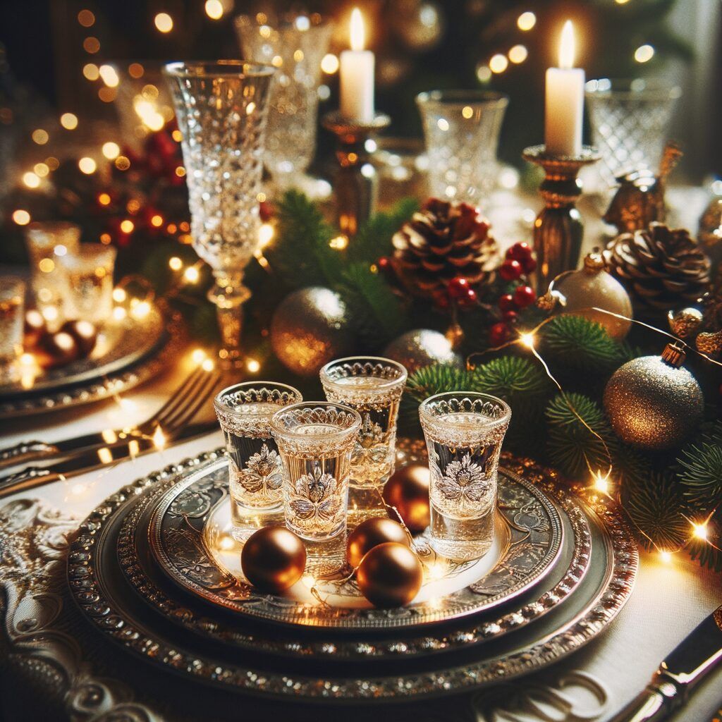 vasos de chupito para cena de navidad