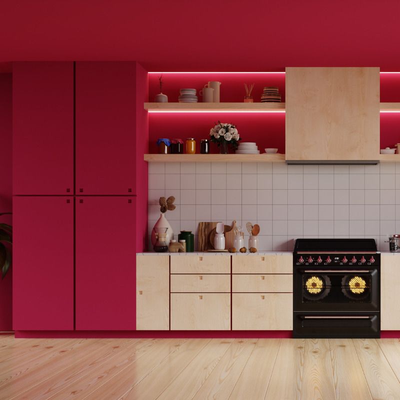 cocina viva magenta decoración 