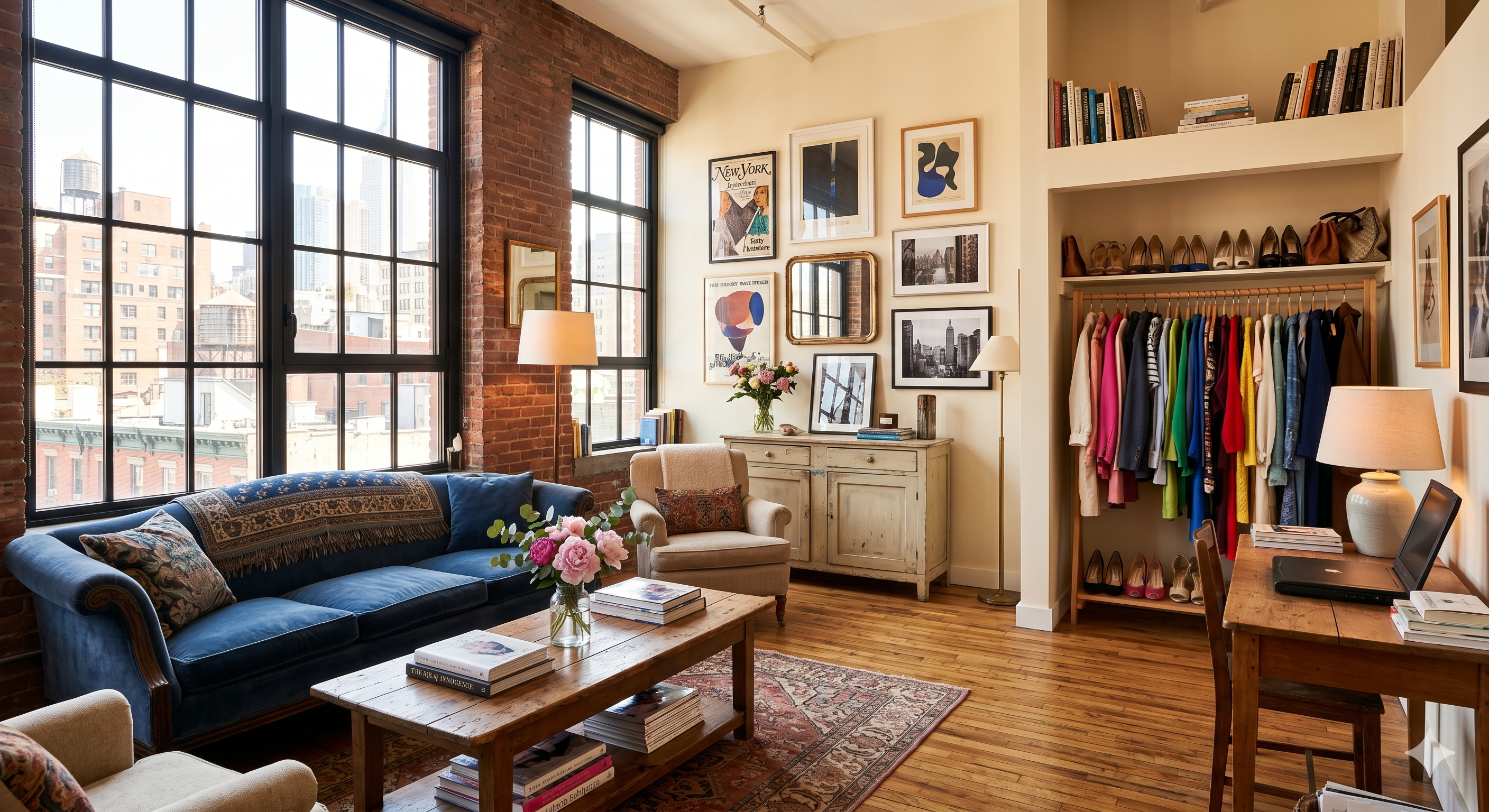 Loft inspirado en la decoración de Carrie Bradshaw