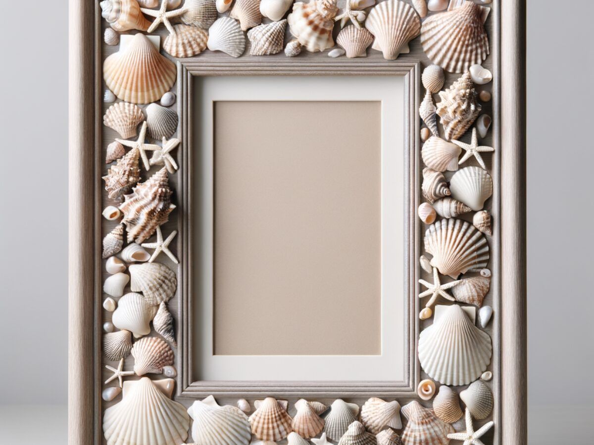 decoraciones diy marco con conchas