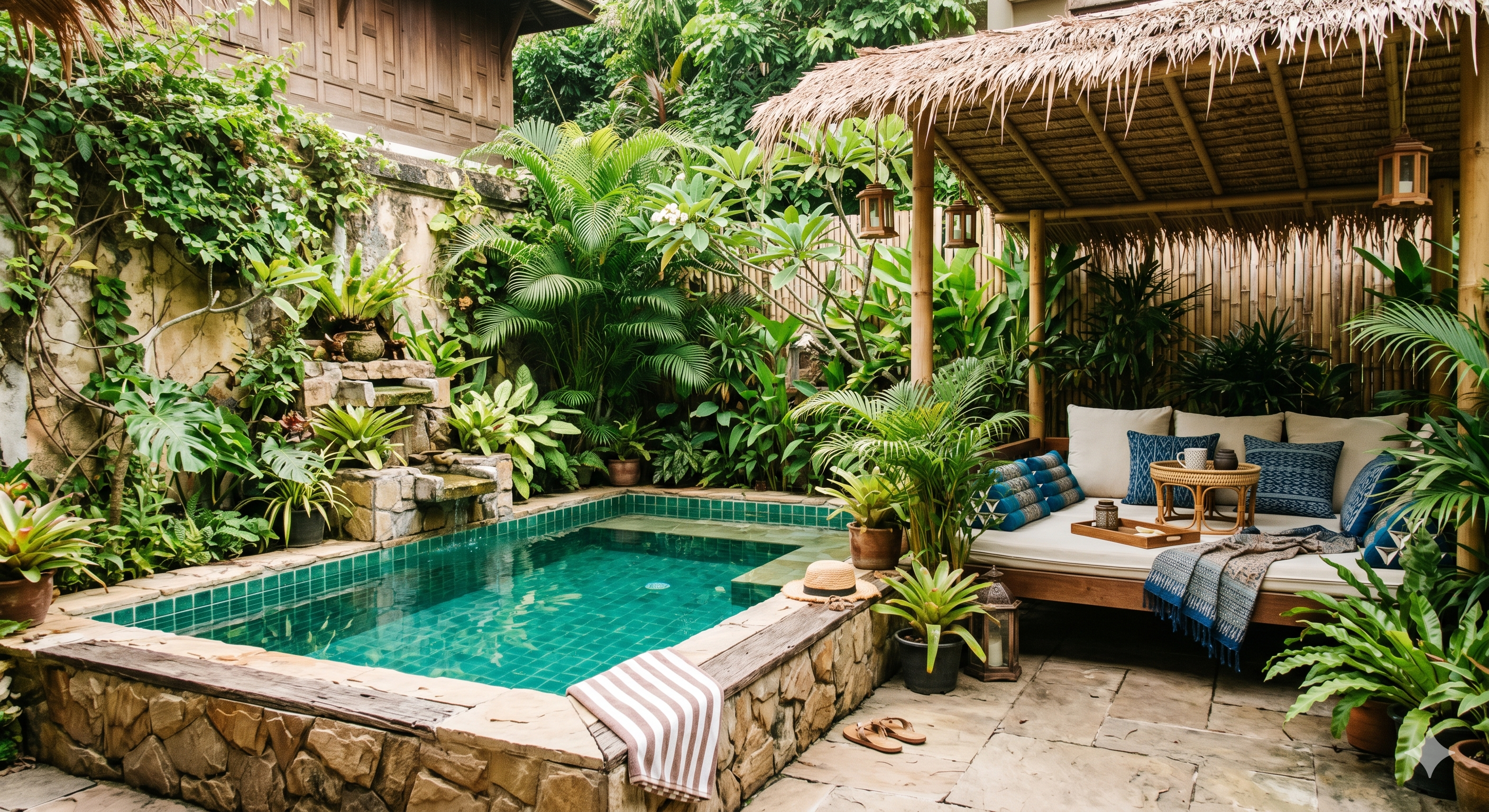 piscina pequeña estilo tailandés