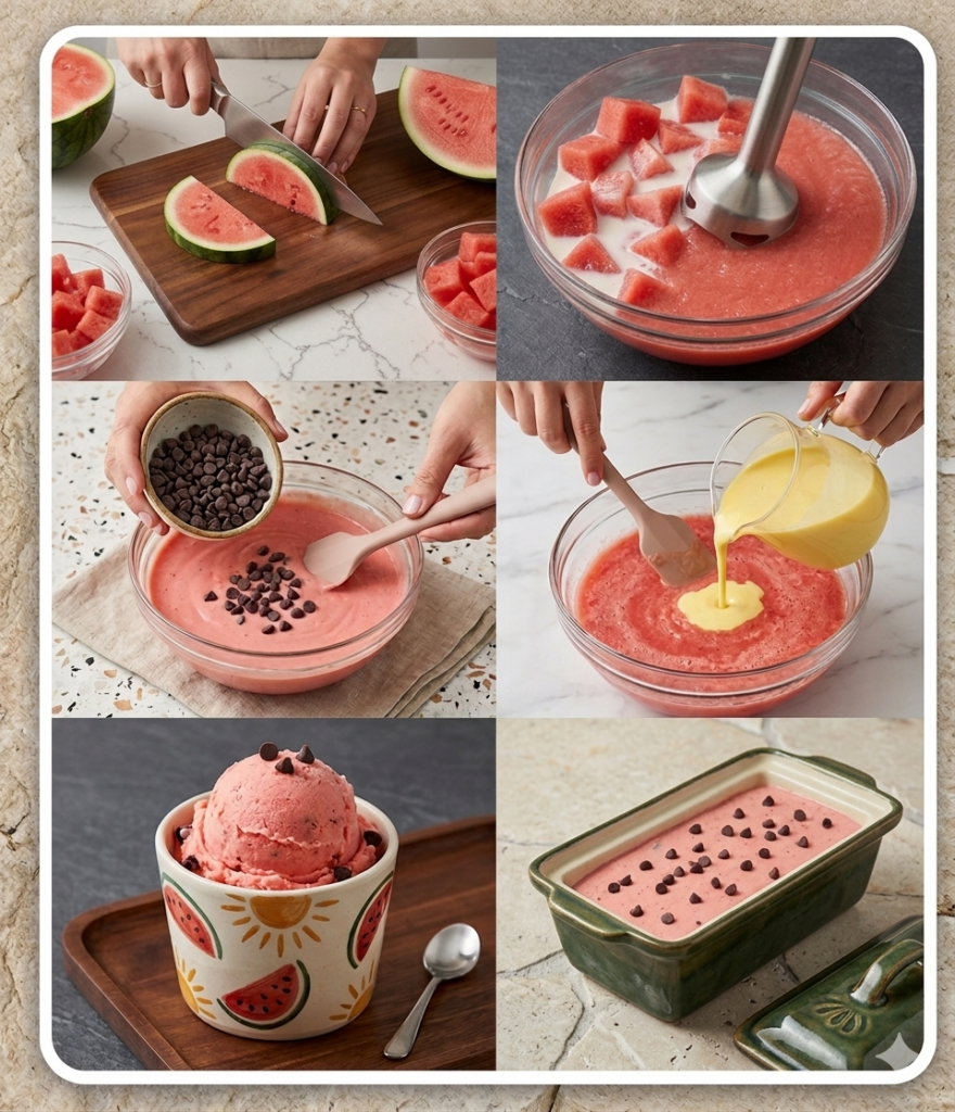 Helado de sandía casero fácil