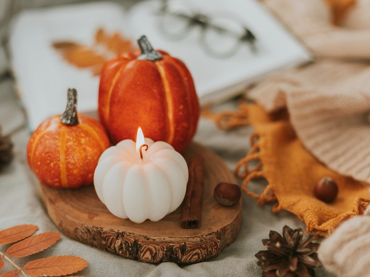 calabaza para decoración de otoño