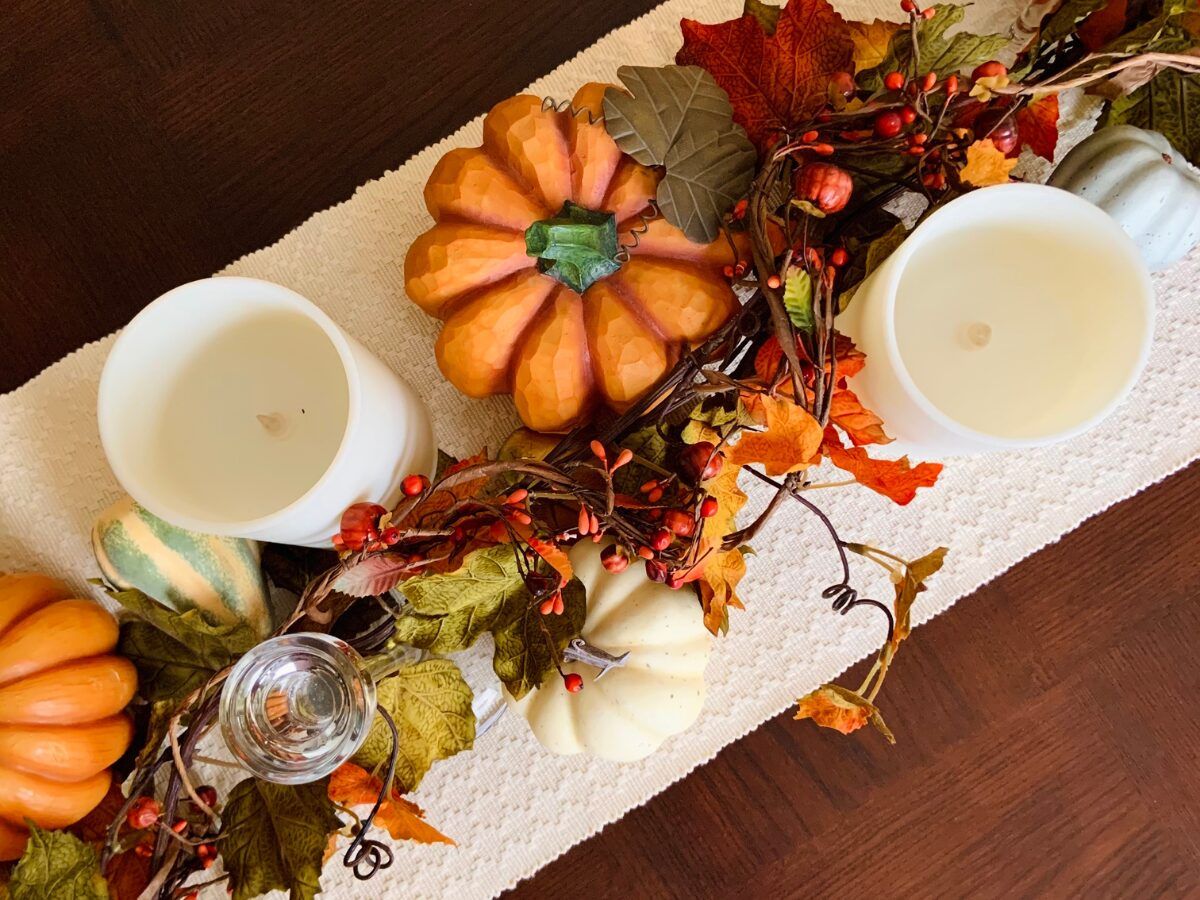 velas para decoración de otoño
