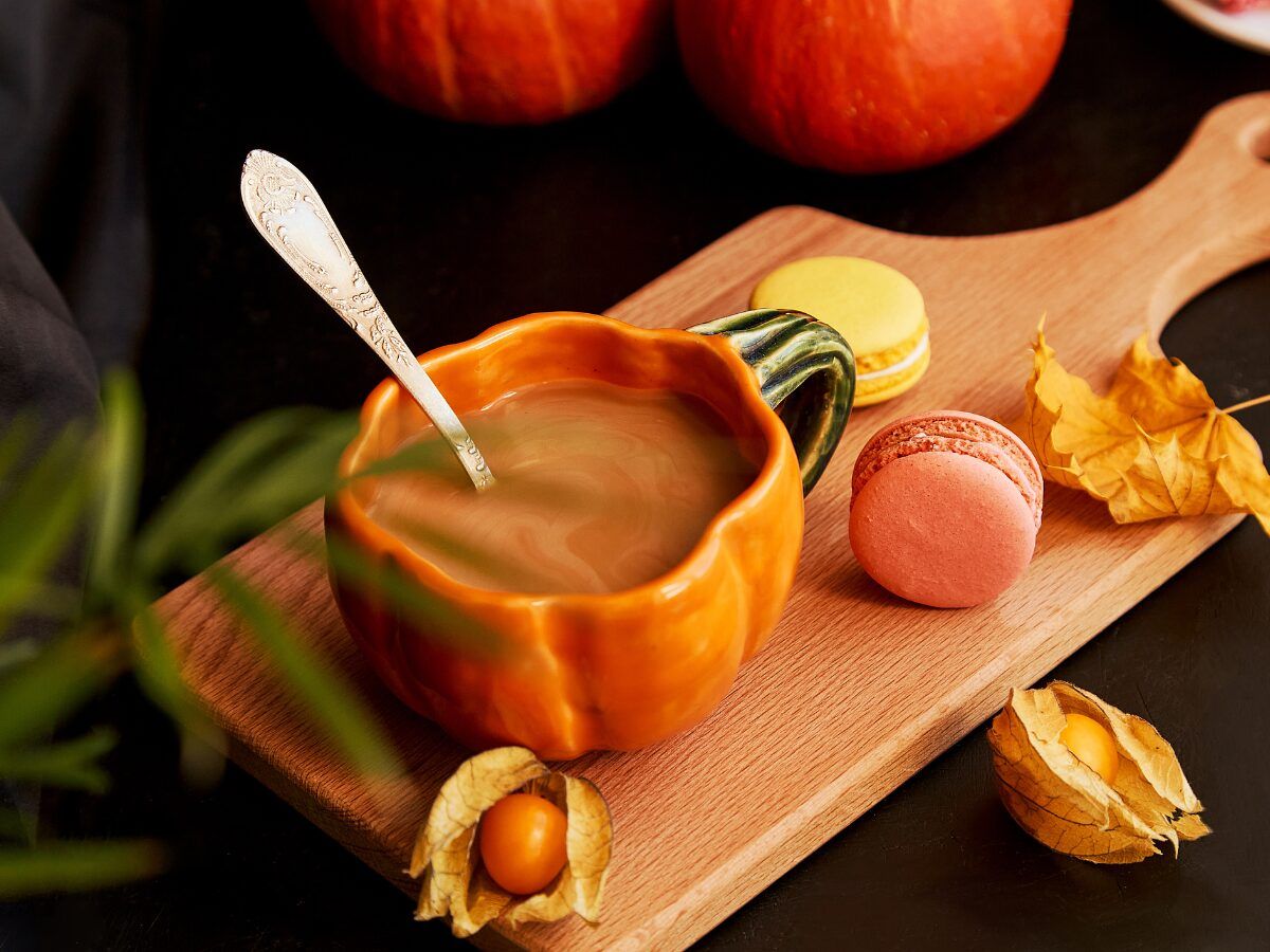 tazas para decoración de otoño