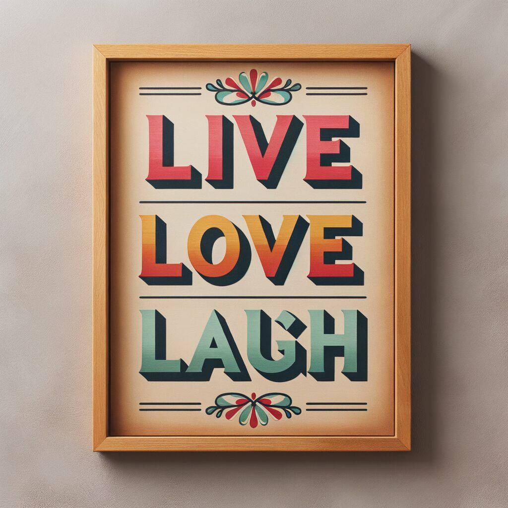 cuadro live love laugh
