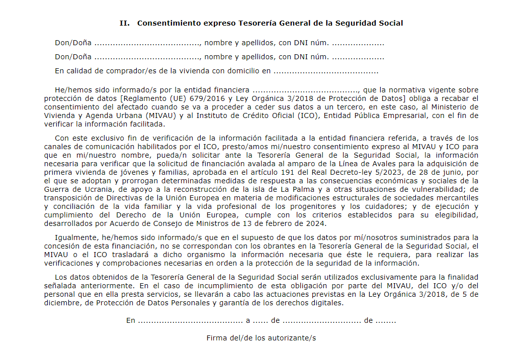 consentimiento expreso Tesorería General de la Seguridad Social