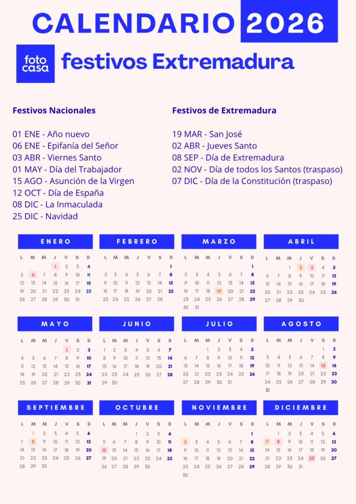 calendario laboral 2026 extremadura