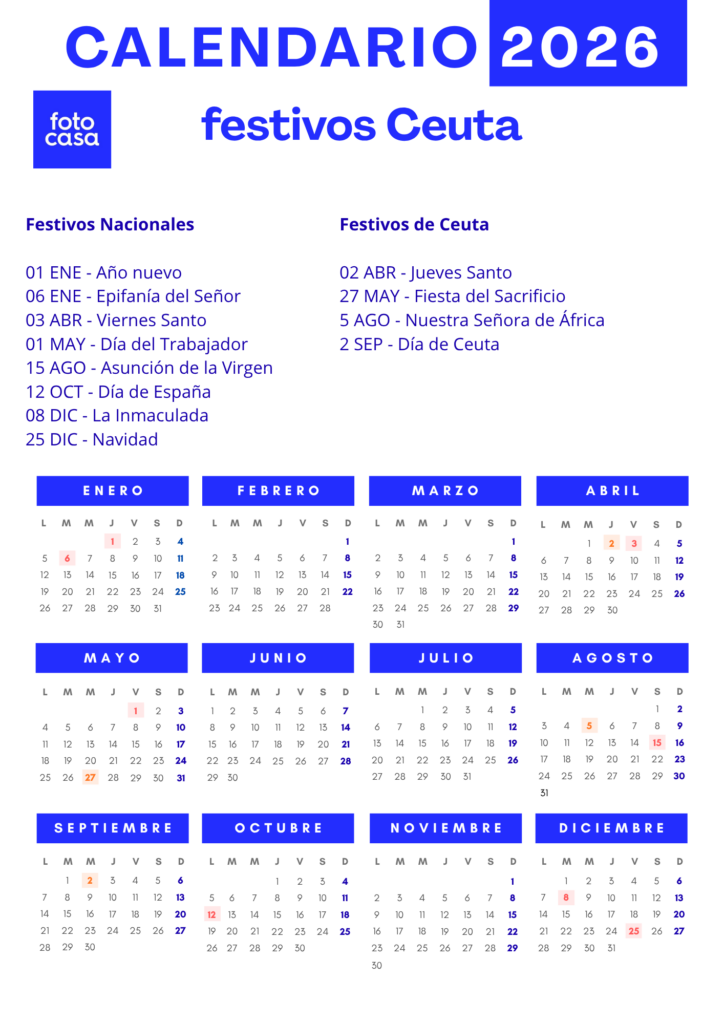 calendario laboral ceuta 2026