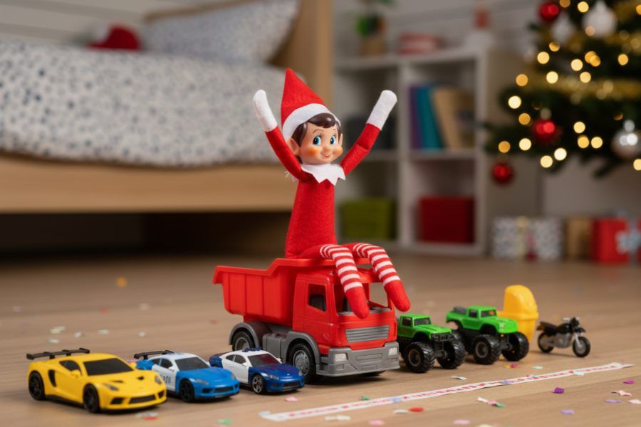 Elfo haciendo una carrera de coches