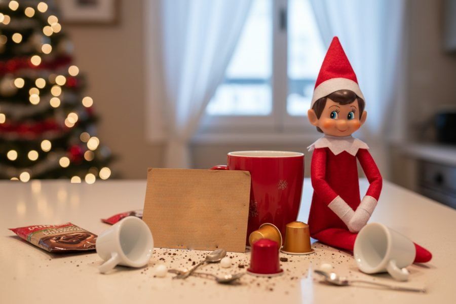 Elfo traviseso haciendo el desayuno