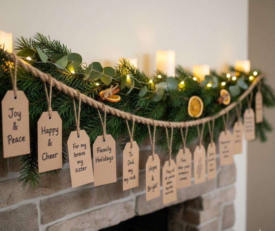 Guirnalda Navidad low cost con mensaje