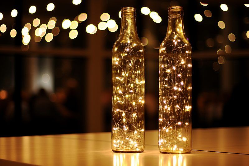 botellas con led para decorar