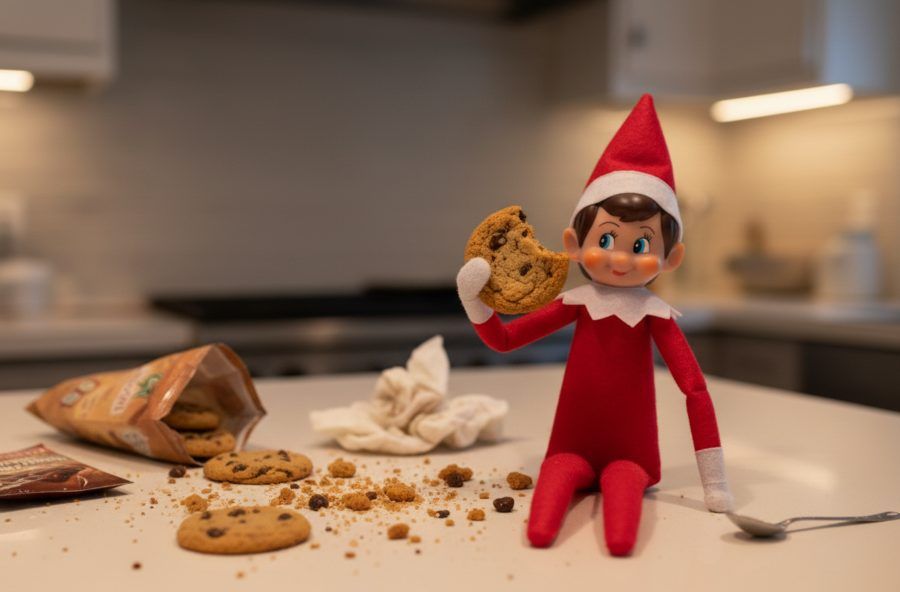 elfo travieso con galletas