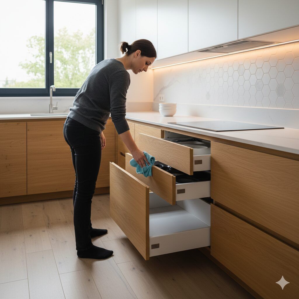 Limpiar los armarios de la cocina por dentro