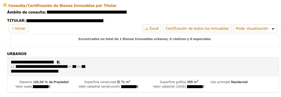 Pasos para consultar el valor catastral de un inmueble en la sede electrónica del Catastro