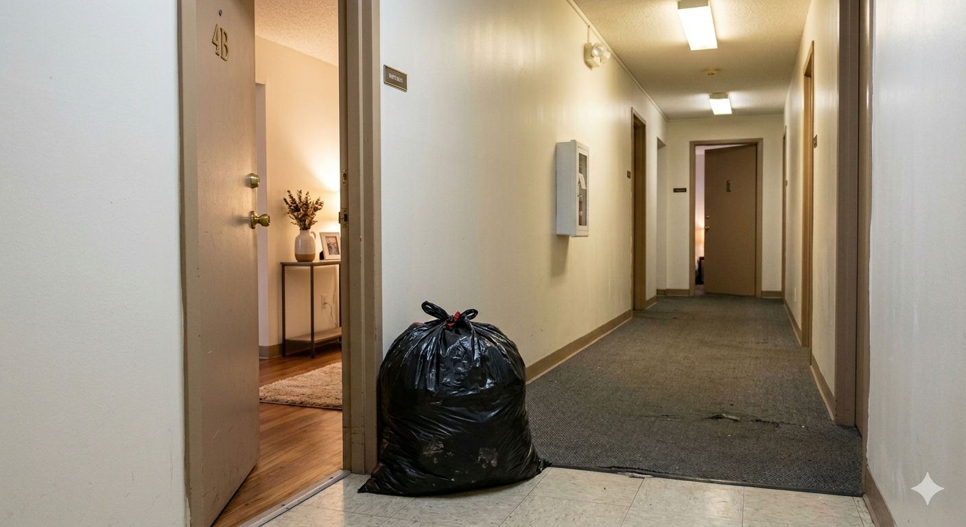 ¿Puedo dejar la basura en el rellano? Si lo haces, podrías estar incumpliendo la ley