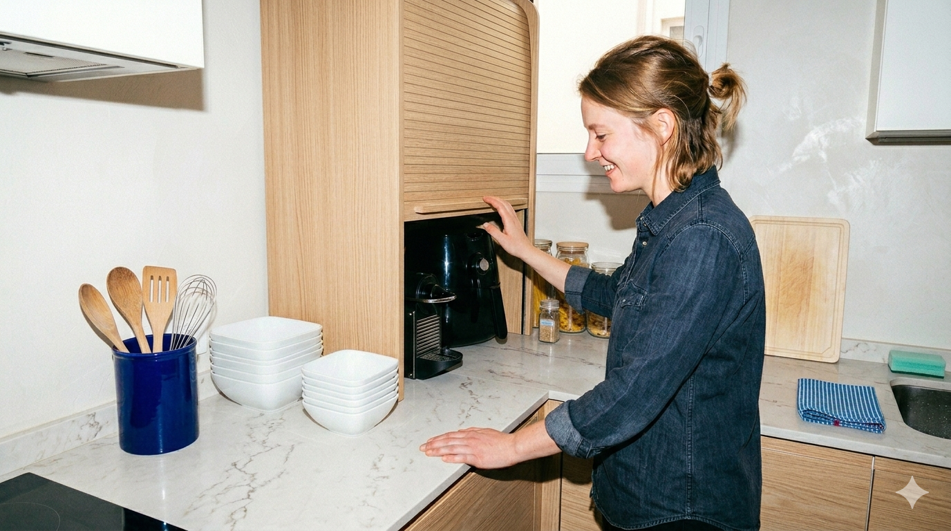 ¿Dónde poner la airfryer en una cocina pequeña? 9 ideas con estilo para tener la encimera despejada